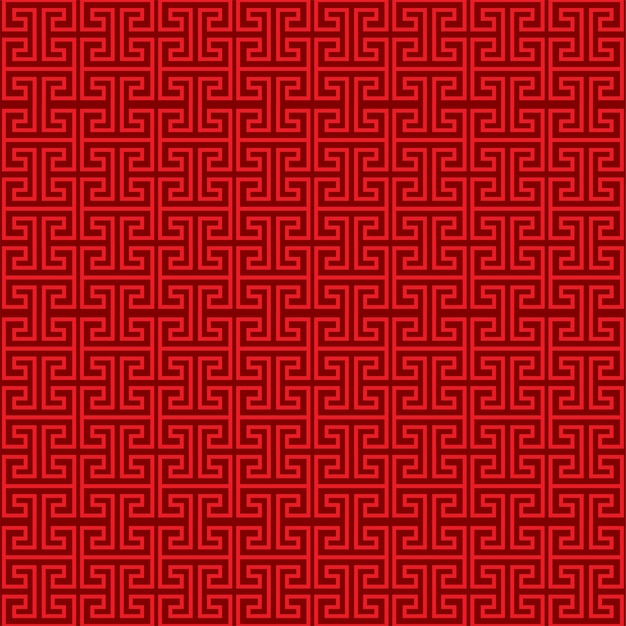 中国のシームレスなパターン。オリエンタルパターン赤い背景。ベクター。