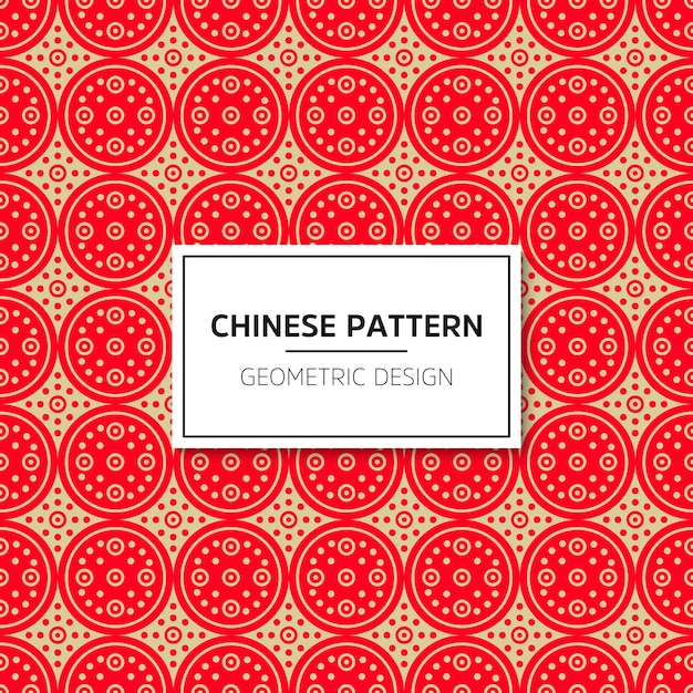 Chinese seamless pattern. Vector background red ornament. Decoration with traditional Chin