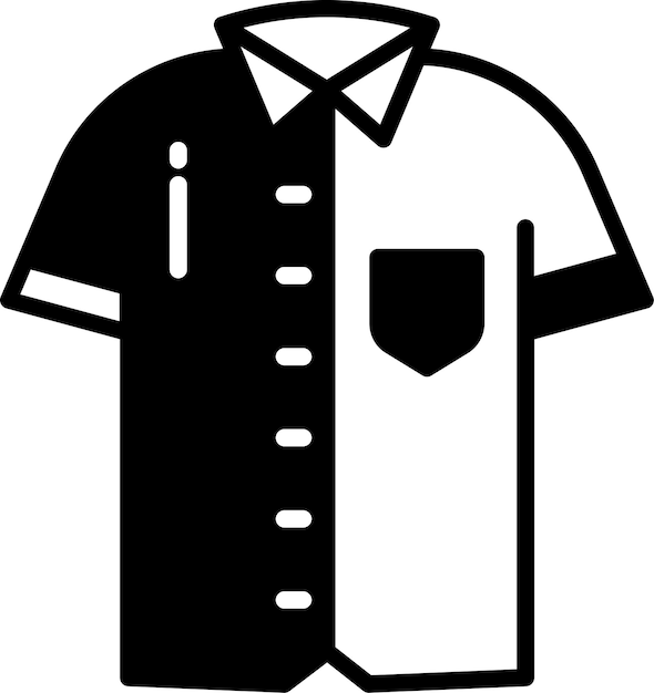 Chinese shirt glyph en lijnvector illustratie