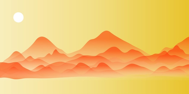 Premium Vector | Chinese style chinese ink landscape mountain illustration