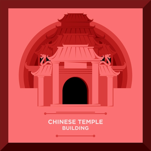 Vector chinese temple building