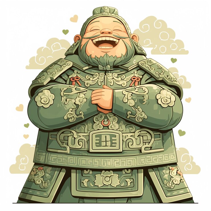 Vector chinese terracotta warrior motifs with historical details