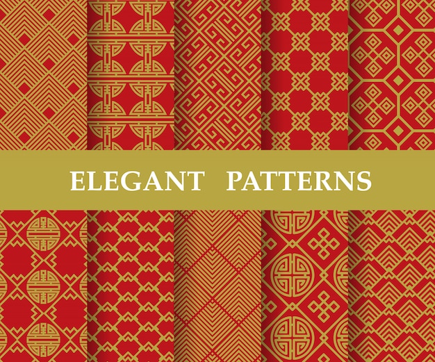 Chinese texture pattern set