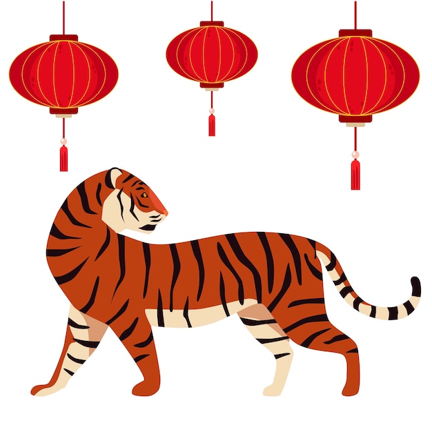 Chinese tiger symbol of the new year 2022