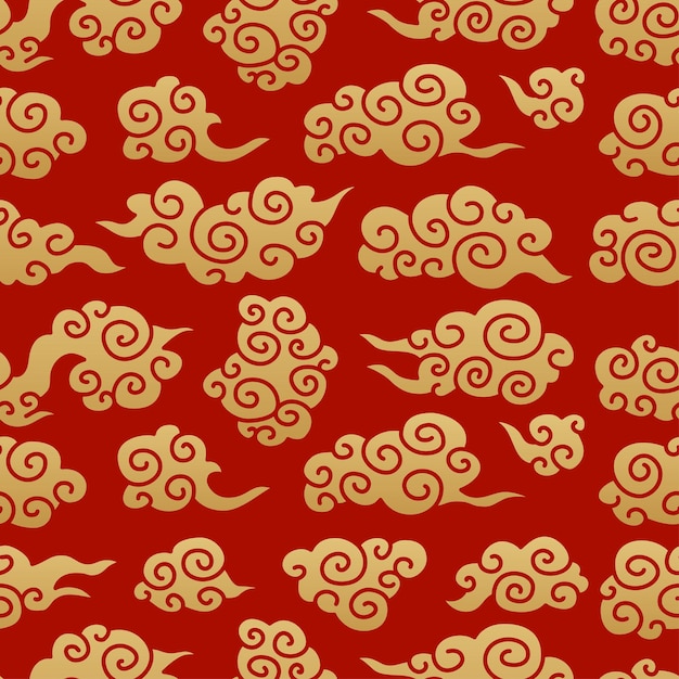 Chinese traditional clouds seamless pattern oriental ornament background