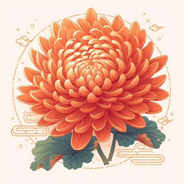 Vector chinese traditional dahlia flower patterns