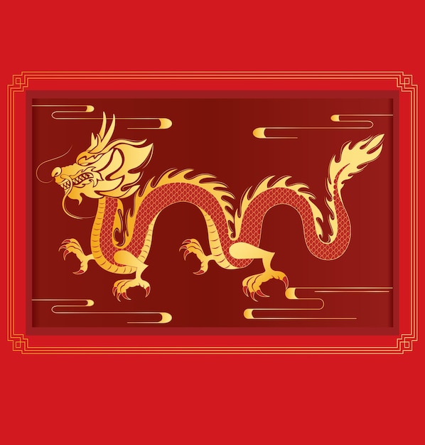 Vector chinese traditional dragon illustration