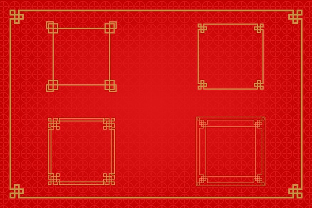 ベクトル 中国の伝統的な装飾品セット