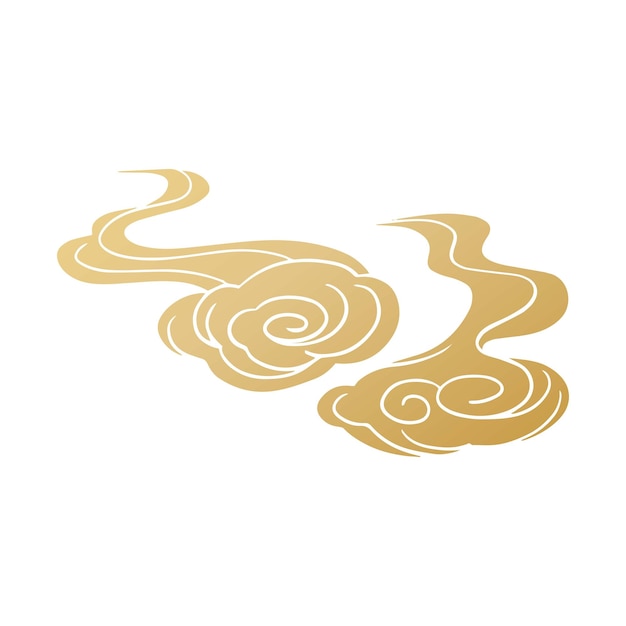 chinese traditional retro golden cloud