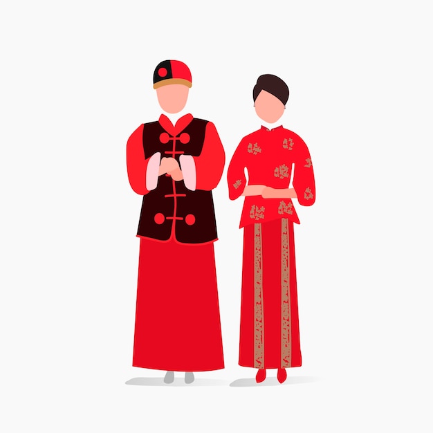 Chinese traditionele trouwjurk vector
