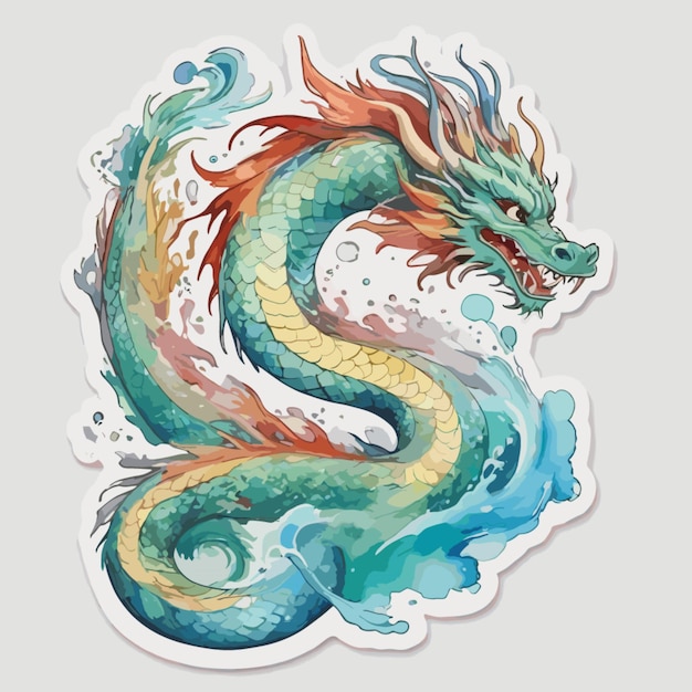 Chinese water dragon cartoon vector