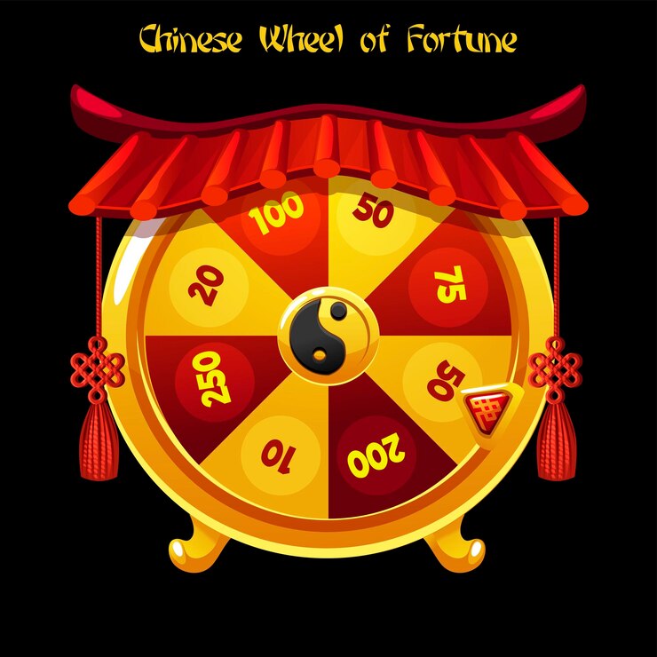 Vector chinese wheel of fortune template lucky wheel for 2d game assets