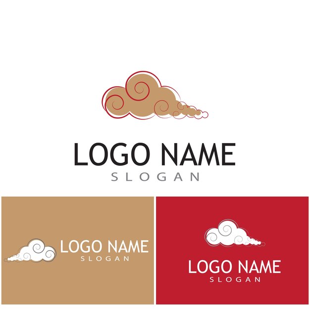 Chinese wolken logo template vector symbool ontwerp