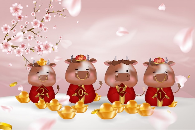 Vector chinese year of the ox celebration