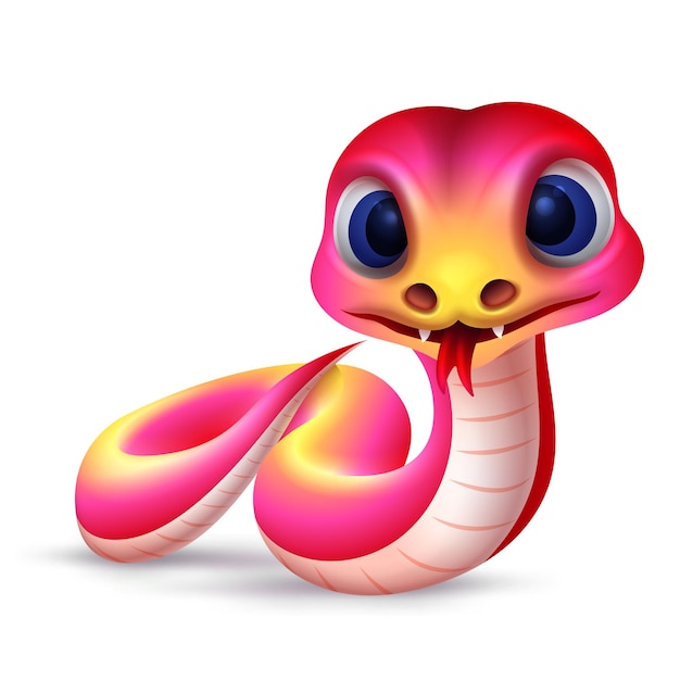 Chinese year of the snake 2025 cute cartoon snake chinese horoscope symbol or zodiac animal vec