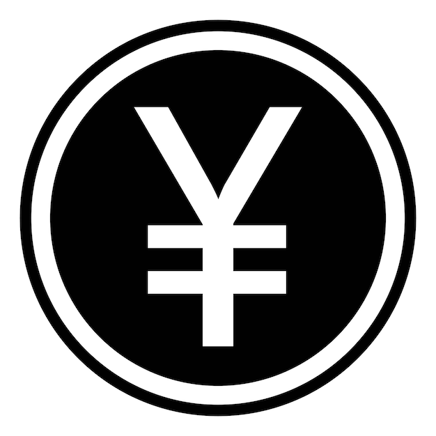 Chinese yuan pictogram geïsoleerd teken symbool