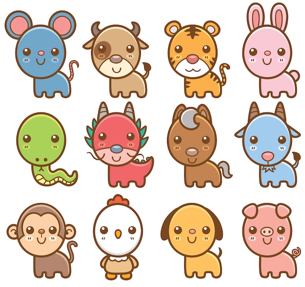 Chinese zodiac animal set