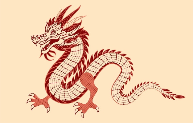 Vector chinese zodiac dragon symbol