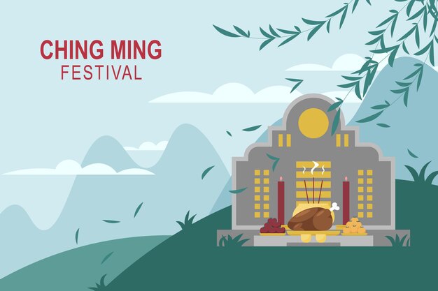 Vettore priorità bassa di festival di ching ming