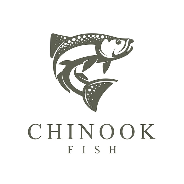 Chinook vis logo met eenvoudig concept