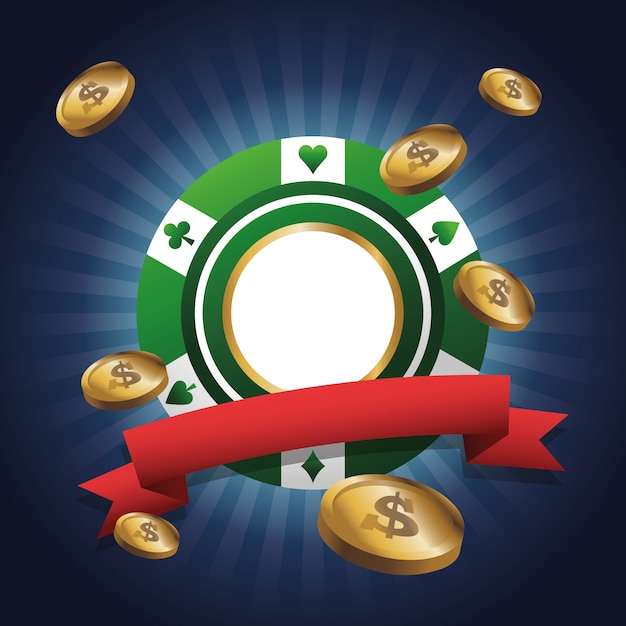 Chip and coins of casino design