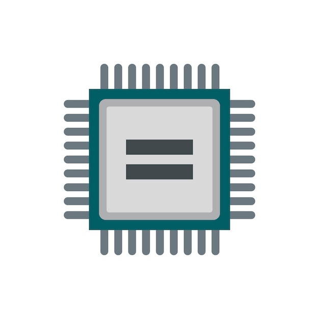 Chip pictogram in vlakke stijl geïsoleerd op een witte achtergrond Computer symbool