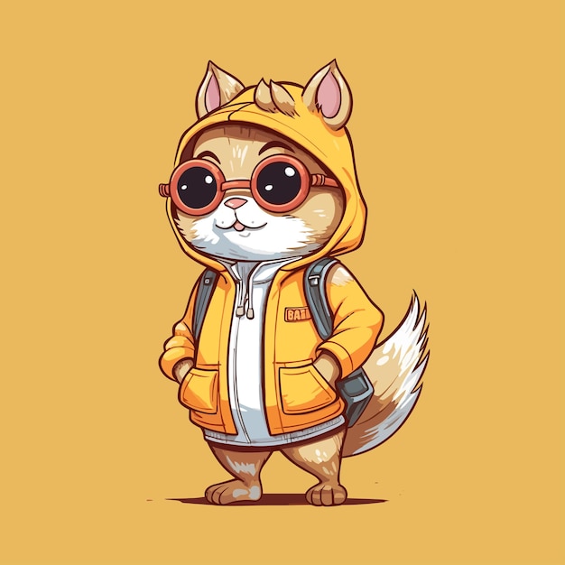 Vector chipmunk cartoon character vector