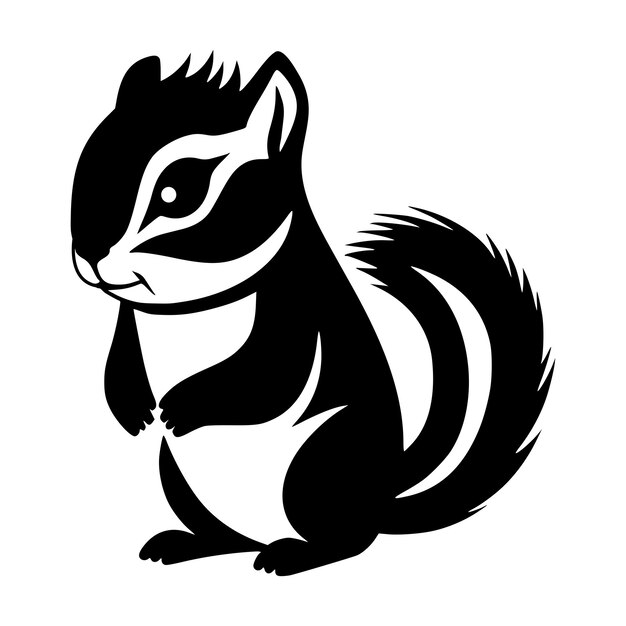 Vettore illustrazione a mano di un logo o di un simbolo di un mammifero scoiattolo