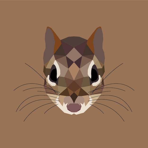 Vector the chipmunk polygon illustration