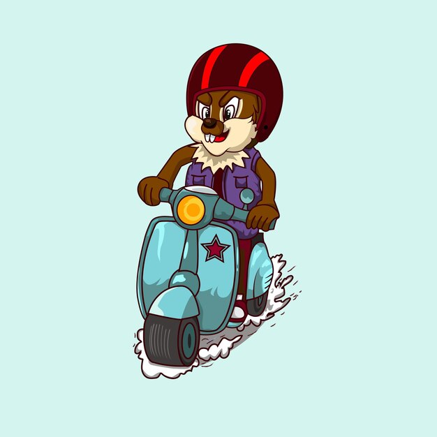 Chipmunks riding a scooter