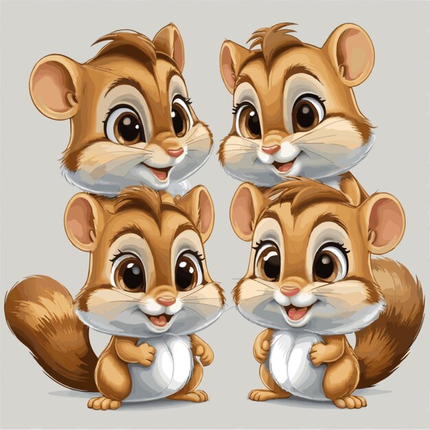 Vector chipmunks vector on a white background