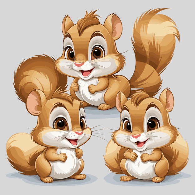 Vector chipmunks vector on a white background