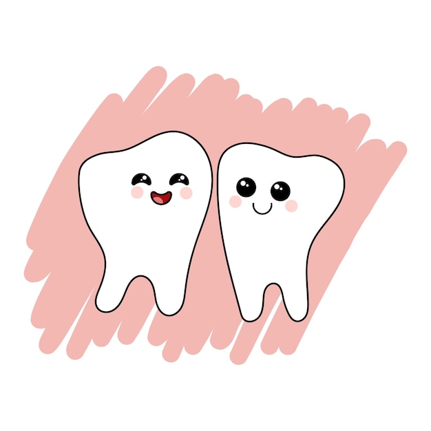 치료 후 부서진 치아와 건강한 치아