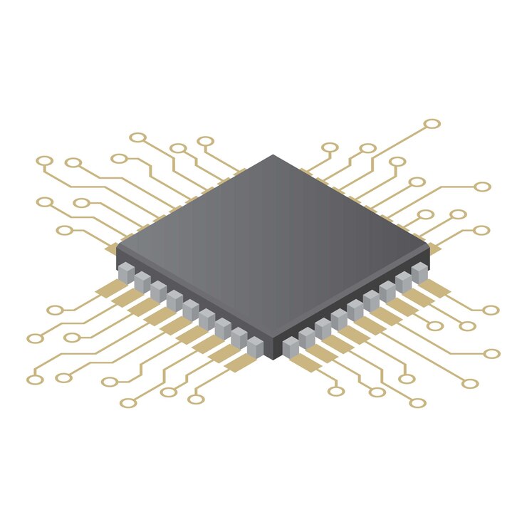 Vector chippictogram isometrische illustratie van chip vectorpictogram voor web