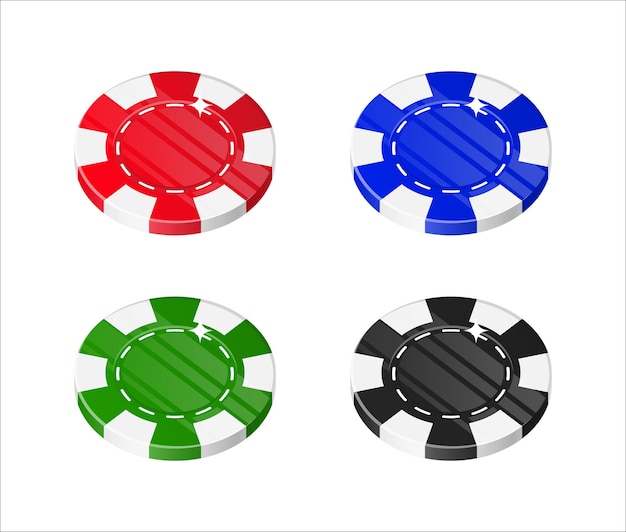 Vector chips casino cartoon style isolated set a few casino chips for designers and illustrators casino big bet in the form of a vector illustration