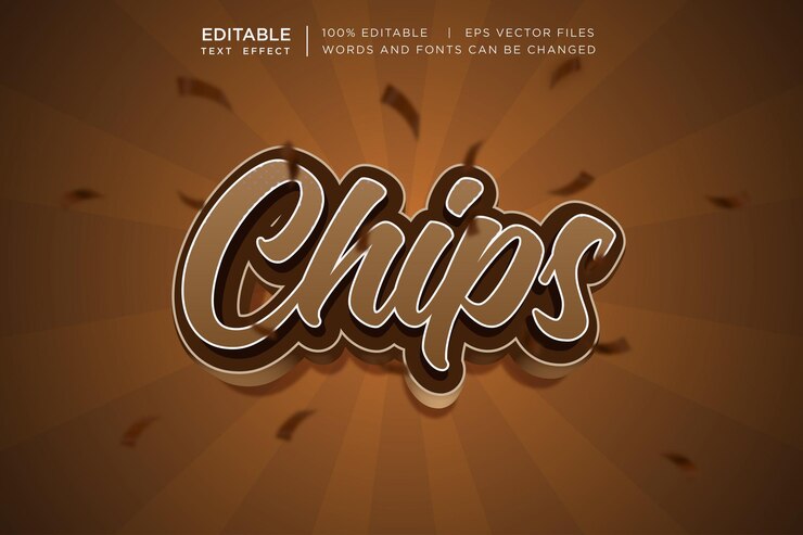 Chips editable text effect