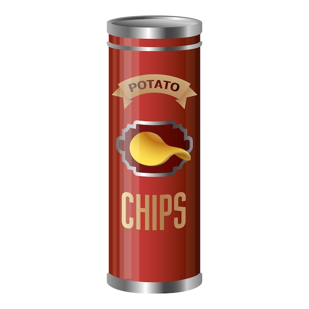 Vector chips vak pictogram cartoon van chips vak vector pictogram voor webdesign geïsoleerd op een witte achtergrond