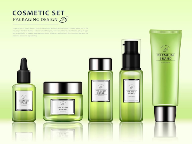 Chique cosmetische pakketsjabloon