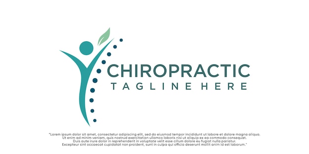 Chiropractic logo design ilustrator vector unique concept Premium Vector