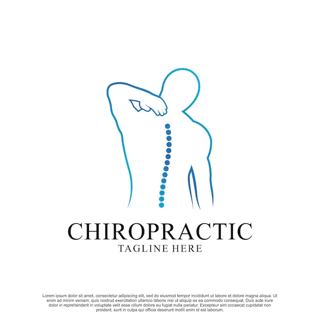 Chiropractic logo design premium vector