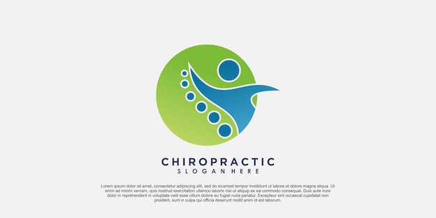 Design del logo chiropratico con concept creativo