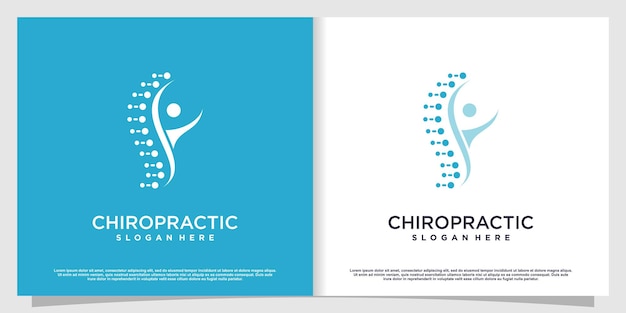 Chiropractic logo design with unique element style premium vector part 2