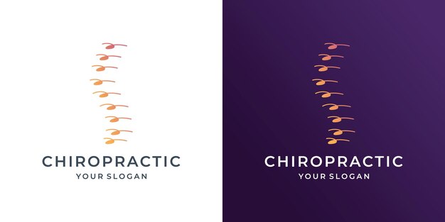 Vector chiropractic logo template simple design on dark background.