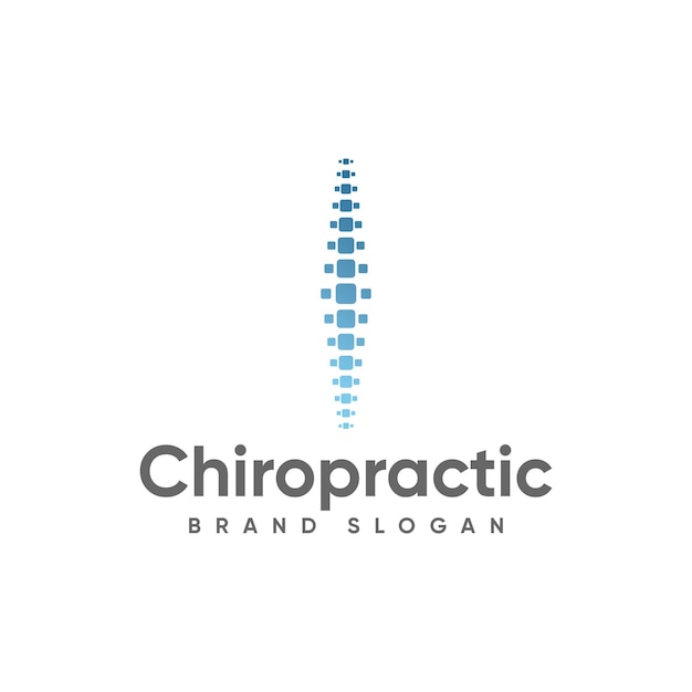 Chiropractic logo with modern design premium vector