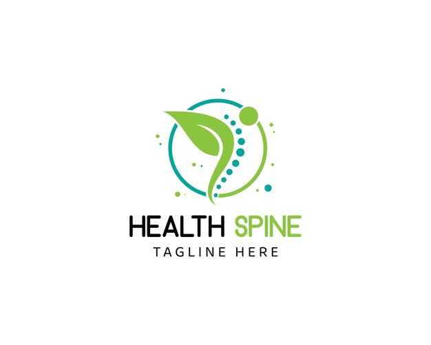 Chiropractic spine dot logo icon vector template nature health human