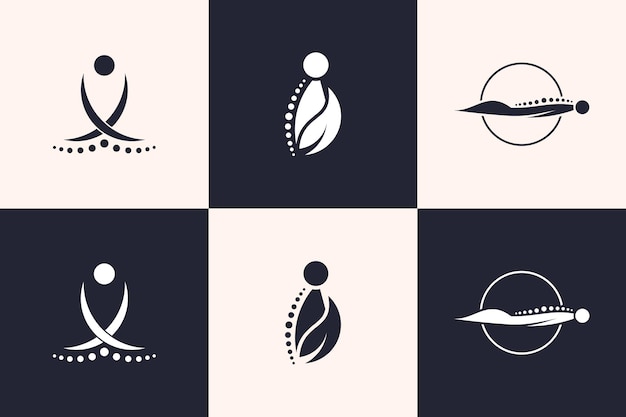 Chiropractie logo icoon vector met modern element idee