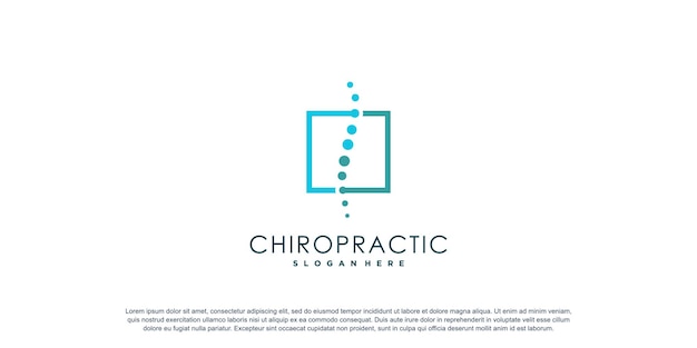 Chiropractie logo met creatief element concept Premium Vector