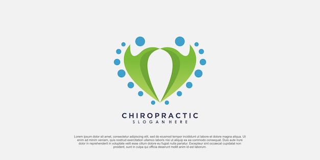 Chiropractie logo ontwerp met creatief concept