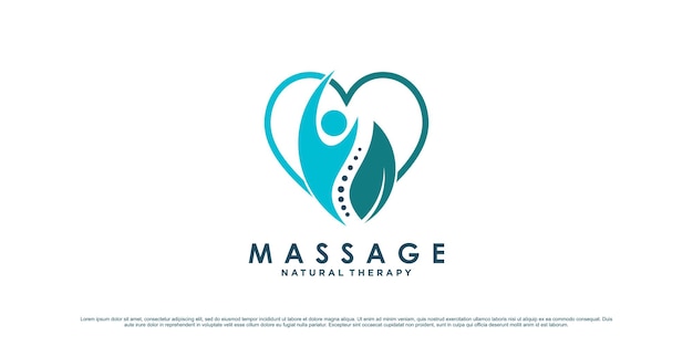 Chiropractische massage logo-ontwerpinspiratie met botconcept en creatief element Premium Vector