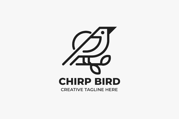 Chirping Bird Monoline Business Logo